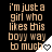 Pixelated text reads "i'm just a girl who likes this boyy way to much" with heart symbols in the bottom-right corner, displayed across three showing animation changes