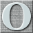 A static pixelated image shows a light gray oval shape centered within a white circular border on a dark gray background.