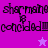 Pixelated text 'sharmine' and 'conceded' on a purple background with two star icons, one white and one pink.