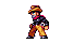 Pixel art cowboy character in brown pants and hat, black shirt with red scarf, holding a silver pistol across multiple animation frames.