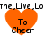 Four orange heart-shaped icons with 'To Cheer' text, arranged in a on white background