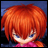 Pixelated anime-style character with orange hair and blue eyes, wearing a pink top, against a blue background with black text reading 'AnimeIM' and 'com'.