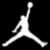 A white silhouette of a basketball player mid-jump on black background, with variations in color and framing