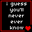Four black square with red borders display white text 'i guess you'll never ever know' and red heart symbols that change across frames