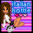 Pixel art buddy icon featuring a cartoon woman with long brown hair, white top, black shorts, and orange shoes against pink-purple striped background with "italian hottie" text and hearts.