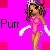Pixel art contact sheet of four identical animated frames showing a cartoon woman in a pink swimsuit with white gloves and crown on bright pink background.