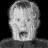 Animated contact sheet showing 18 frames of a grayscale cartoon character with exaggerated facial expressions and motion, including text elements in pink.