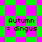 Pixelated green and pink checkered background with four identical text blocks reading 'Autumn = dingus' in black font.