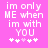 Pixelated text on pink background with animated heart symbols changing position between frames.