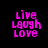 Four display the text 'Live Laugh Love' in pink pixelated font against black backgrounds, with white horizontal bars covering portions of the text in each