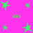 Green star shapes and text 'Ani' on a bright pink background with pixelated edges.