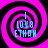 Four identical display a pink and black spiral background with cyan text reading "I LOVE ETHAN" in pixelated font