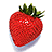 A pixelated strawberry with green leaves on a white background, next to a yellow with purple text reading "OMG !!!! I HAVE JUST FOUND A PIECE OF FORMAT THAT WILL MAKE PEOPLE GO CRAZY"