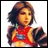 A pixelated contact sheet showing two frames of an animated AIM buddy icon featuring a character in red attire on the left and text elements on the right against black background.