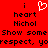 Red background with black pixelated text and a white heart symbol; two identical side-by-side layouts of 'i heart Nichol' followed by partial phrase.
