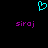 A static pixel art image with a cyan heart symbol above two identical purple text strings on black background.