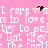 Pink background with repeated white text and scattered black pixel clusters forming small shapes.