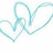 Two overlapping light blue hearts on white background, pink with bold text "I love dylan king" in pixelated font