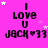 Pixelated text "I LOVE U" and "JACK*33" on bright pink background with white stars, animated star positions across frames.
