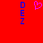 Red background with blue vertical text 'DEZ' on left and right, pink pixelated heart symbol in center.