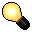 Pixelated light bulb icons in three , each with black bases and yellow-orange glass bulbs showing varying internal filament patterns