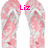 Pixelated pink and white flip-flops with a bright pink 'Liz' text overlay on a white background.