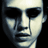 A 4-frame contact sheet of a pixelated animated icon featuring a pale face with dark eyes and tears, transitioning from blurred to sharp text "THE EYE" across frames.