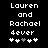 Pixelated text displays 'Lauren and Rachael dever' with five heart symbols below, two versions show different heart positions.