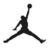 Black silhouette of a figure in mid-air jump pose with one arm raised holding a basketball, rendered in pixelated style on white background.