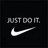 Black background with white 'JUST DO IT.' text and Nike swoosh logo; four show identical static content with one having a light gray background