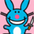 Blue cartoon rabbit with pink nose and white teeth holds a knife against pink background, next to black text reading 'I Hate You' on white.