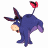 A 48x48 pixel animated buddy icon featuring a blue donkey with a red heart on its back, alongside green text reading "Original Icons .com" on a dark background.