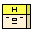 Yellow top section with black 'H' letter, beige lower section showing facial features changing across frames.