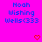 Bright pink background with blue text reading "Noah Wishing Wells<333" and red heart or arrow symbols changing across frames.
