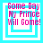 Four identical pixelated text with pink 'Some Day My Prince Will Come!' text over cyan square outlines on white backgrounds