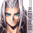 Pixelated character with long silver hair, green eyes, and a black choker necklace against a light background.