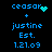 Pixelated blue text and symbols on black background with animated heart and dot patterns.