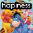 Animated pixel art of Winnie the Pooh characters with changing text overlays on a light blue background with pink flowers.