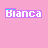Pixelated text 'Bianca' in white with purple outline on pink background, showing animation changes across frames.