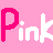 Pixelated text 'Pink' in varying pink and white shades on a solid pink background with partial gray overlay.
