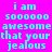 A static image with bright pink background and cyan text repeating 'i am soooooo awesome that your jealous' in a pattern
