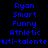 Pixelated text with blue and green highlighted sections on black background, displaying repeated names and attributes