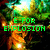Animated pixel art of a character with orange hair and a green background, displaying text 'E FOR EXPLOSION' in changing colors.