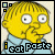 A 2x2 contact sheet of four animated frames showing a yellow-skinned cartoon character with blonde hair and blue shirt, each frame displaying the text "i eat paste" in pixelated font with varying letter colors.