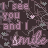 A static pattern of repeated text and small floral motifs on a dark background with alternating light purple and white lettering.