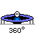 Pixelated character in blue clothing on a purple trampoline with black center, showing sequential motion from seated to standing position.