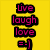 Pixelated text blocks in four quadrants: yellow background with pink 'live laugh love =-)' on top-left, blue background with green 'Yeah right not in my life' on top-right, black background with cyan 'Hole. cry. curl up in a ball' on bottom-left.
