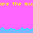 Pixelated text repeats across a bright pink background with cyan wave-like borders, showing partial yellow letters and missing characters.