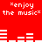Red background with white pixelated text and audio waveforms repeating across the image.