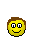 Yellow cartoon face with brown hair and white eyes, transitioning from closed to wide-open mouth expressions